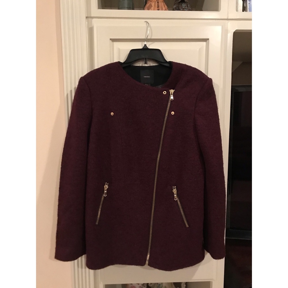 Maroon Zip Coat - image 3
